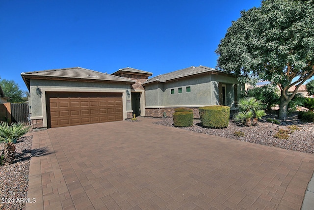 view of front of house with a garage