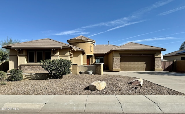 view of front of house with a garage