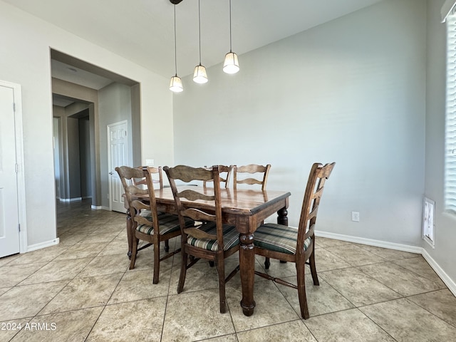 view of tiled dining room