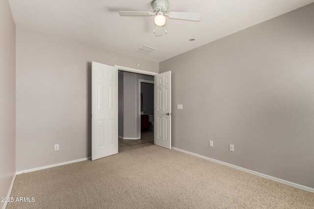 5320 E Silverbell Rd, San Tan Valley, AZ 85143 - unfurnished bedroom with carpet floors, baseboards, and ceiling fan