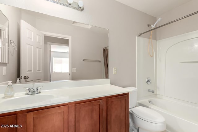 5320 E Silverbell Rd, San Tan Valley, AZ 85143 - bathroom with shower / bath combo with shower curtain, toilet, and vanity