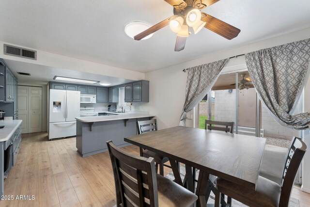 255 N Hunt Dr E, Mesa, AZ 85203 - dining area with light wood-style floors and a ceiling fan