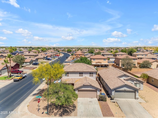 aerial view featuring a residential view