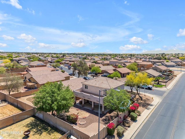 aerial view with a residential view