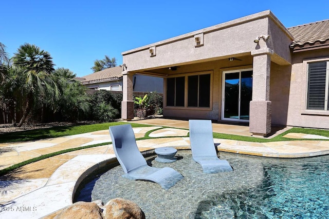 view of patio / terrace featuring fence