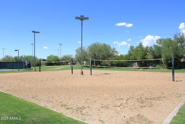 view of community featuring volleyball court