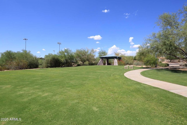 view of yard with a gazebo