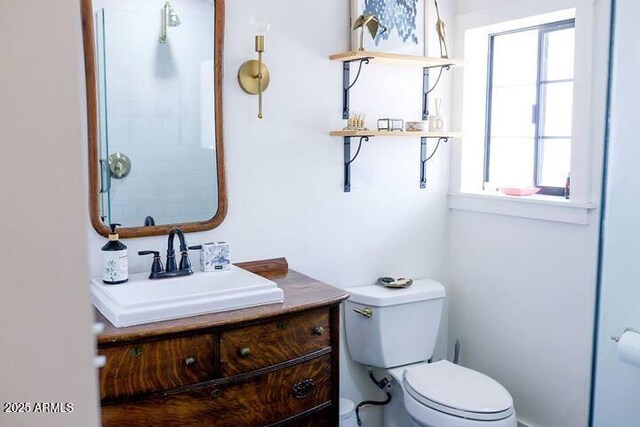 bathroom with toilet and vanity