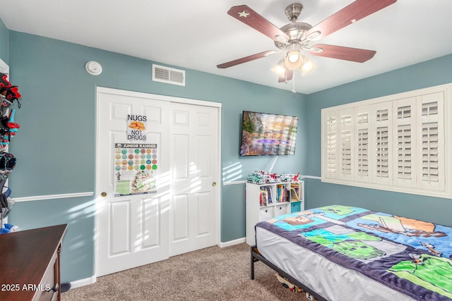 6918 W Villa Hermosa W, Glendale, AZ 85310 - carpeted bedroom featuring a closet and a ceiling fan