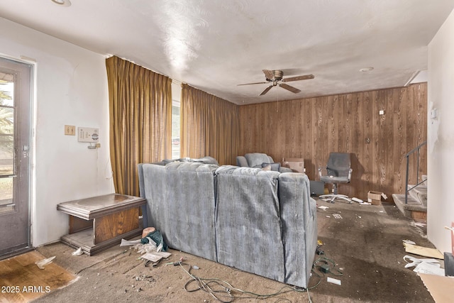 9408 N 15th St, Phoenix, AZ 85020 - cinema room featuring plenty of natural light, a ceiling fan, and wood walls