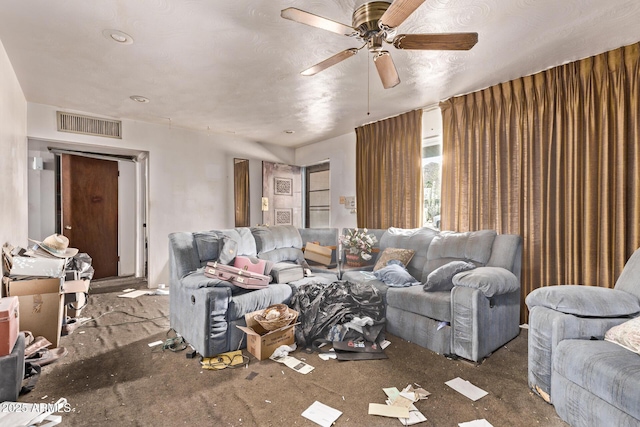9408 N 15th St, Phoenix, AZ 85020 - living room featuring ceiling fan and carpet
