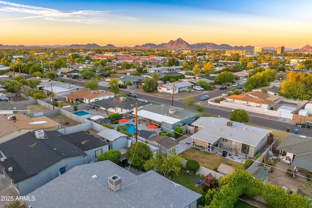 4610 N 14th Ave, Phoenix, AZ 85013 - aerial view at dusk of a residential view and a mountain view