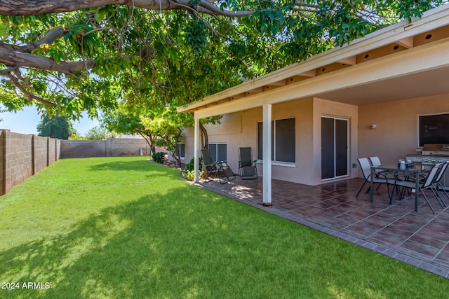 view of yard with a patio area