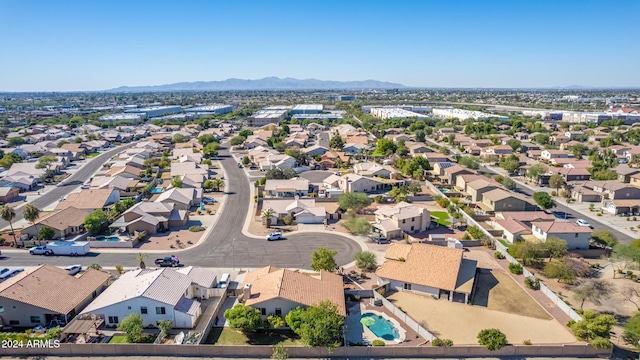 bird's eye view featuring a mountain view