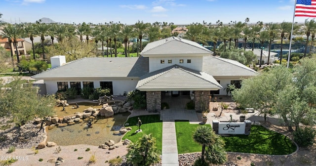 11854 E Carol Ave, Scottsdale, AZ 85259 - view of front facade featuring a tile roof and a chimney