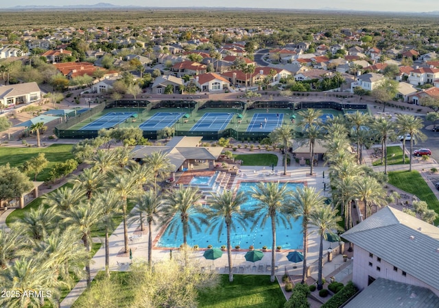 11854 E Carol Ave, Scottsdale, AZ 85259 - aerial view of residential area featuring mountains and a pool
