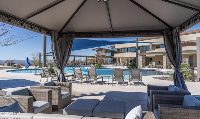 view of patio / terrace with a community pool