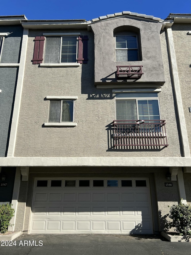 exterior space featuring a garage