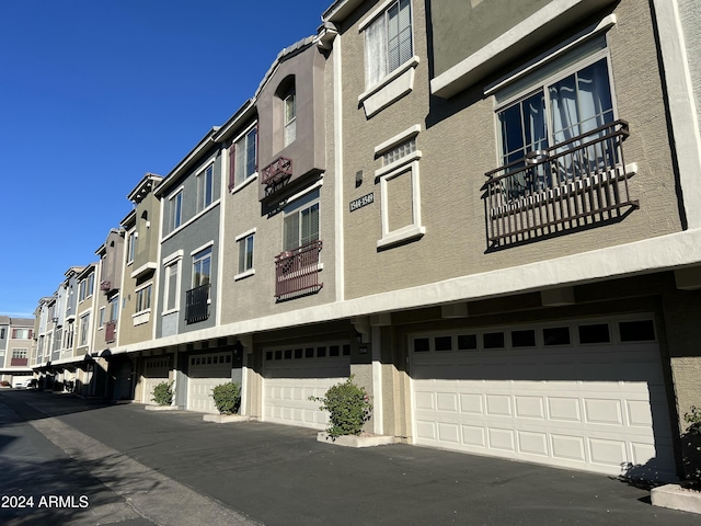 view of building exterior with a garage