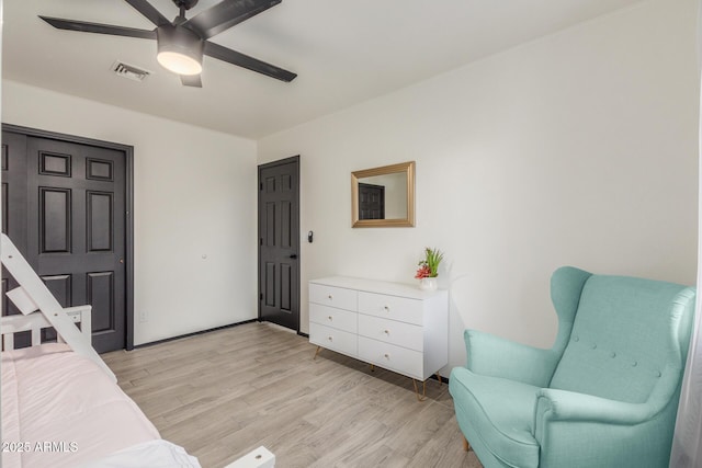 756 E Appaloosa Rd, Gilbert, AZ 85296 - bedroom featuring light wood finished floors and ceiling fan