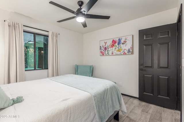 756 E Appaloosa Rd, Gilbert, AZ 85296 - bedroom featuring light wood-type flooring and a ceiling fan