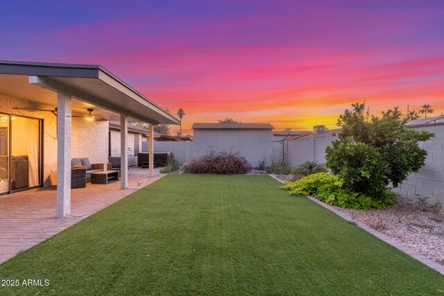 756 E Appaloosa Rd, Gilbert, AZ 85296 - yard at dusk with a patio