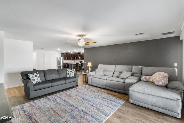 530 W Pintail Dr, Casa Grande, AZ 85122 - living area featuring light wood-style floors and a ceiling fan