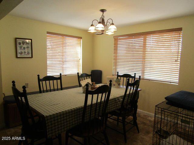2007 N Murchison Cir, Payson, AZ 85541 - dining area with a chandelier and baseboards