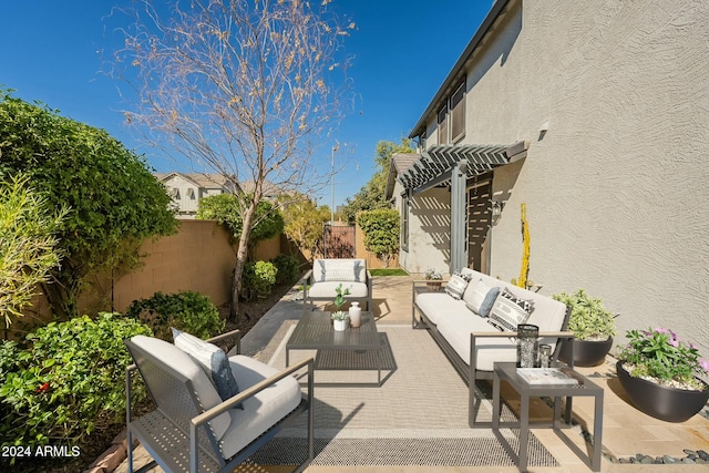 view of patio with an outdoor hangout area