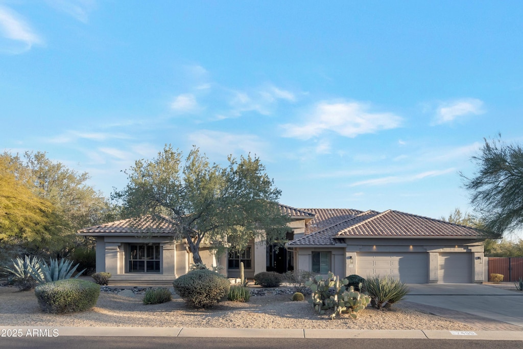 view of front of house with a garage