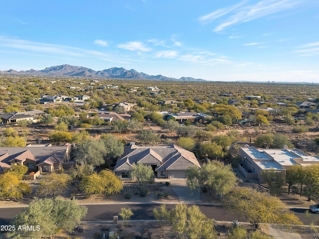 drone / aerial view with a mountain view