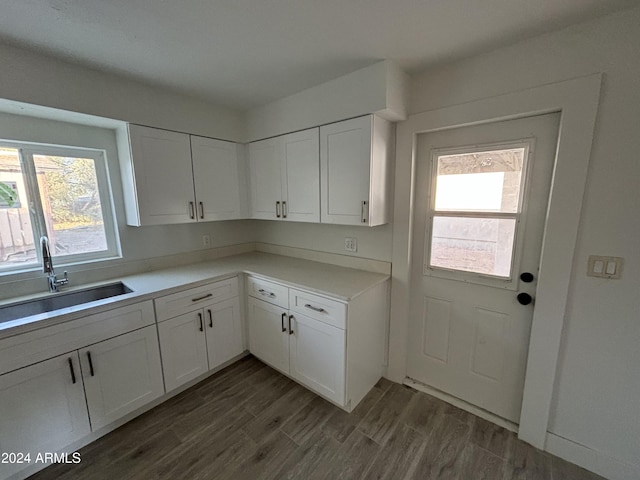 kitchen with white cabinets, a wealth of natural light, and sink