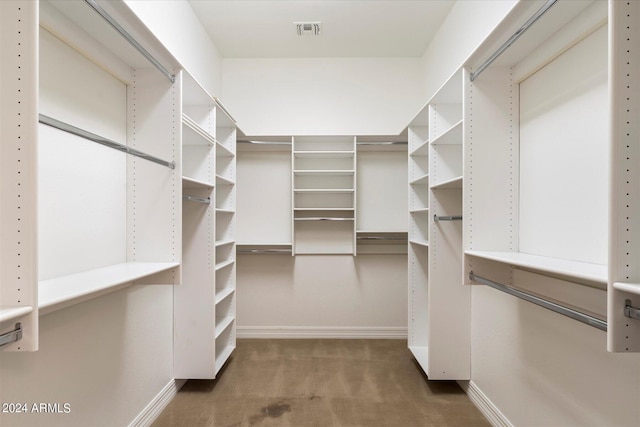 walk in closet with carpet and visible vents