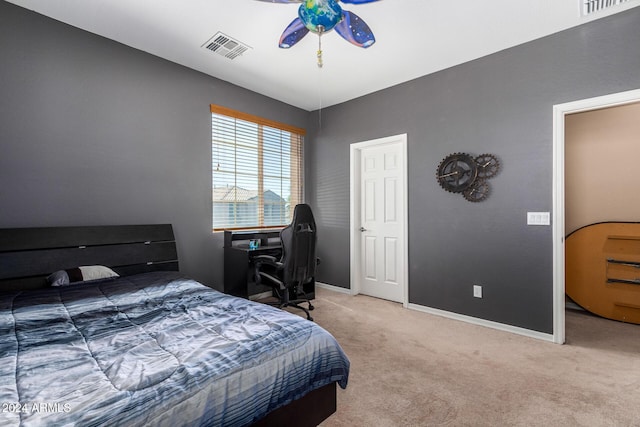 6084 W Yorktown Way, Florence, AZ 85132 - carpeted bedroom featuring a ceiling fan, baseboards, and visible vents