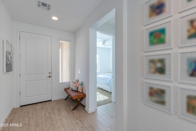 entryway featuring light wood-type flooring