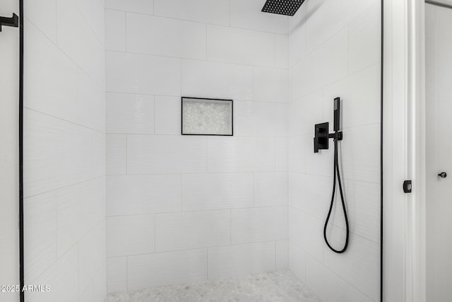 interior details with tiled shower