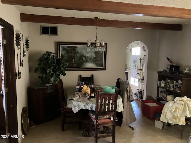 9033 N 15th Dr, Phoenix, AZ 85021 - dining room with beamed ceiling and arched walkways