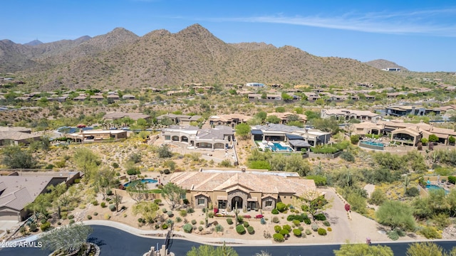 bird's eye view featuring a mountain view