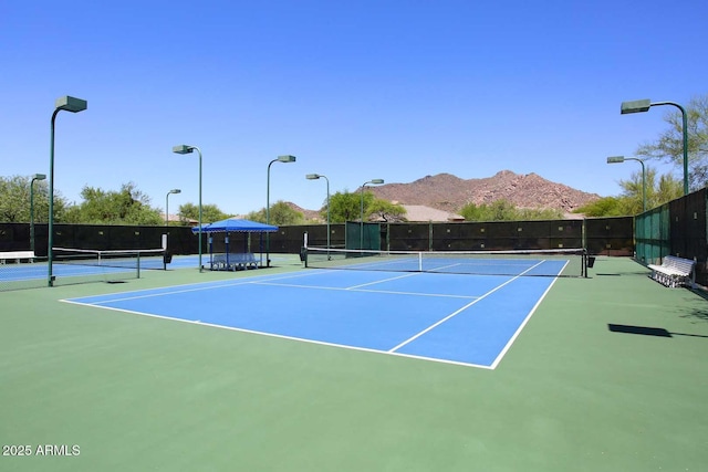 6937 E Purple Shade Cir, Scottsdale, AZ 85266 - view of tennis court featuring community basketball court and a mountain view