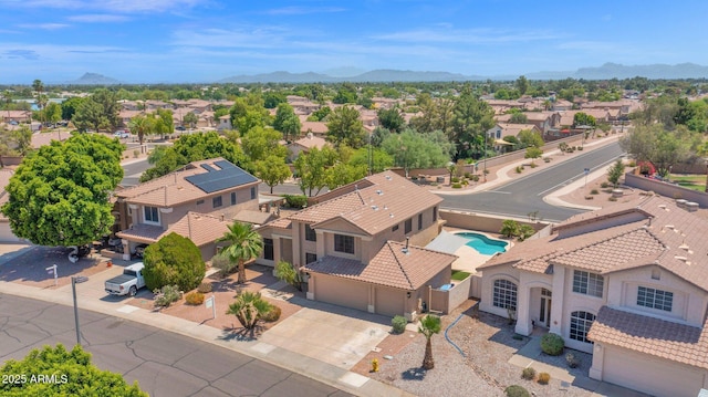 981 N Quail Ln, Gilbert, AZ 85233 - aerial perspective of suburban area featuring a mountain backdrop