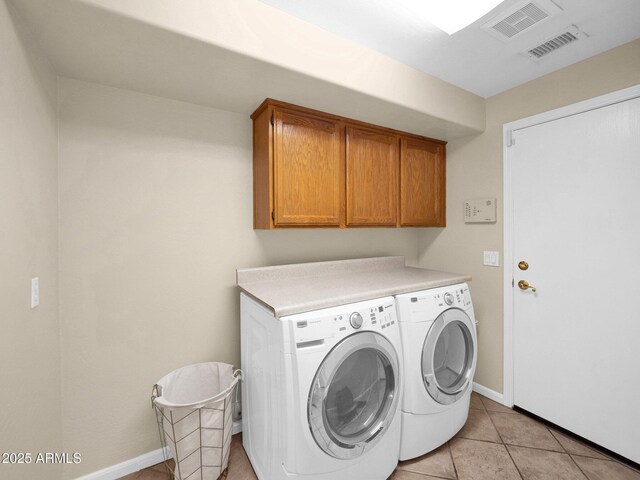 981 N Quail Ln, Gilbert, AZ 85233 - laundry area with cabinet space, washing machine and dryer, and light tile patterned floors