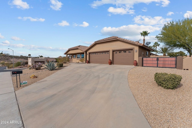 view of front facade with a garage