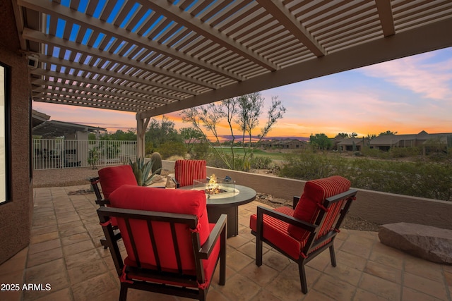 5552 S Feather Bush Ct, Gold Canyon, AZ 85118 - view of patio featuring fence and an outdoor fire pit
