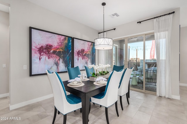 view of tiled dining space