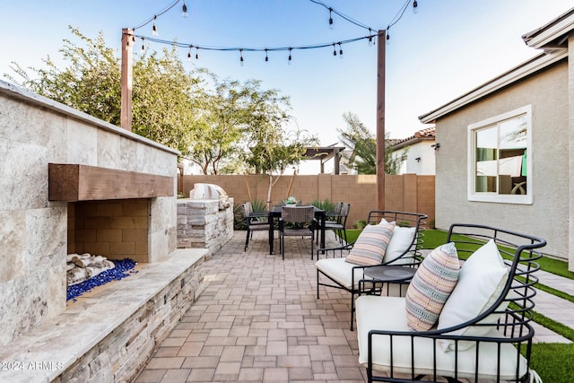 view of patio / terrace featuring exterior kitchen