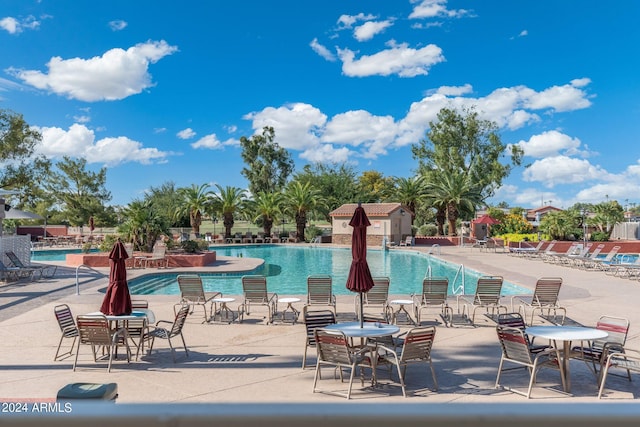 view of pool with a patio area