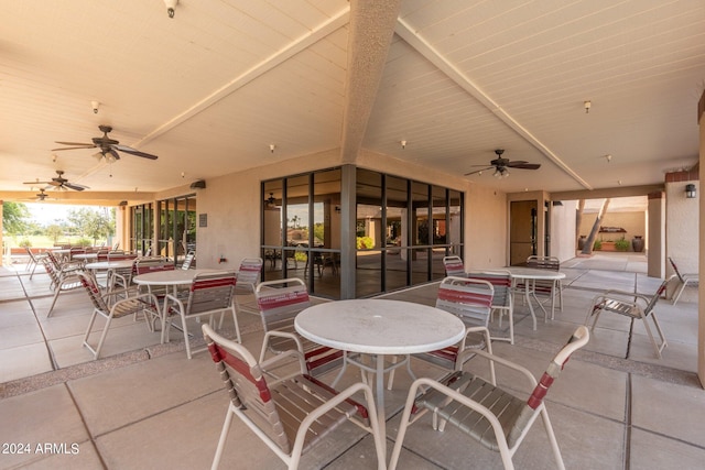 view of patio with ceiling fan