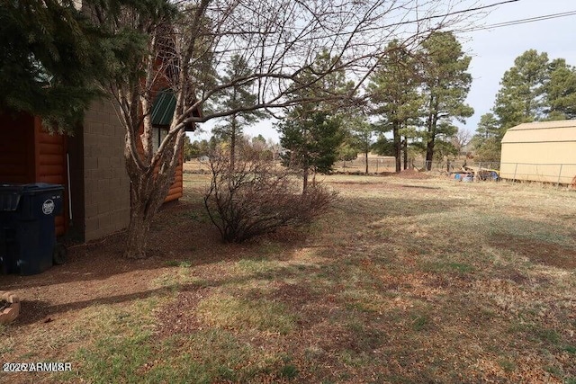 view of yard featuring fence
