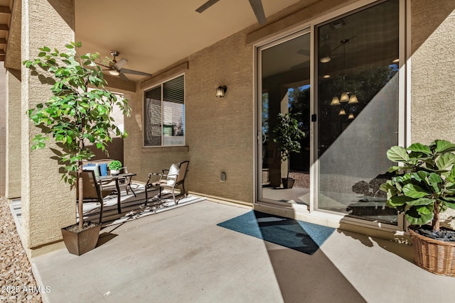 view of patio with a ceiling fan