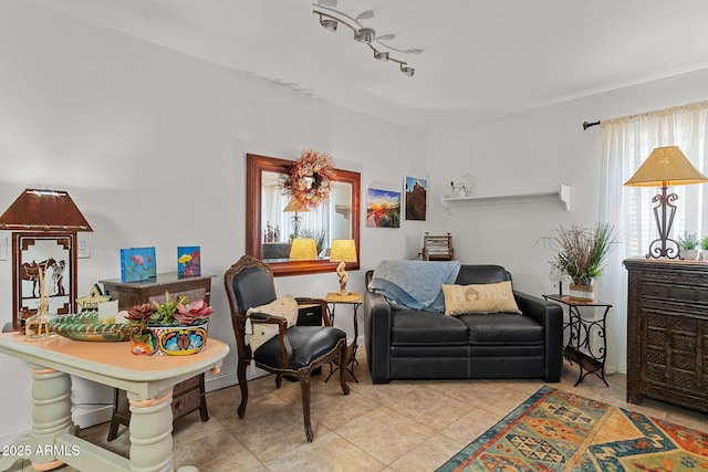 view of tiled living room